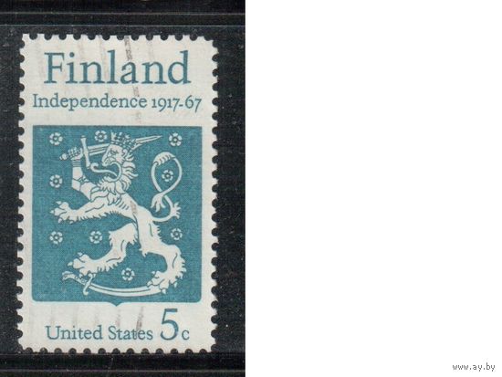 США-1967, (Мих.933) , гаш. , 50-лет независимости Финляндии, Герб(одиночка)
