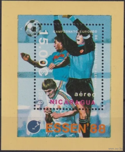 НИКАРАГУА  1988 КУБОК ЕВРОПЫ ПО ФУТБОЛУ ЭССЕН ГЕРМАНИЯ ФУТБОЛ    MNH