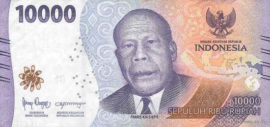 Индонезия 10000 рупий образца 2024 года UNC pw165