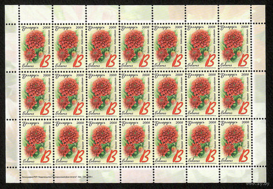 Беларусь. 2008. Стандарт. Георгин (В) (з.126-2009) Лист