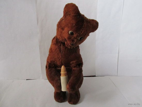 ДЕТСКАЯ ИГРУШКА МЕДВЕДЬ С БУТЫЛКОЙ МОЛОКА ВРЕМЕН СССР.