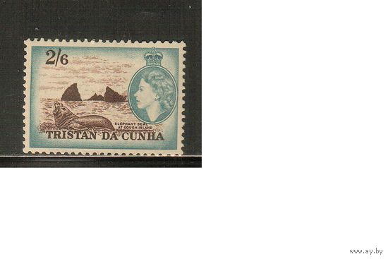 Тристан-да-Кунья-1954(Мих.25) , ** ,  Морская фауна, Морской слон
