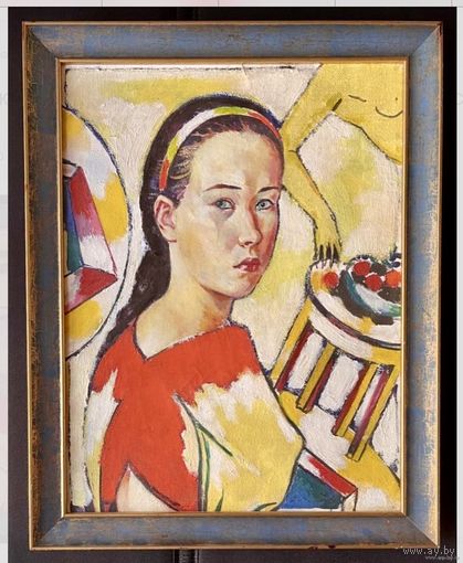 Каталожный Кищенко А.М "Маша", 1985г. Холст масло. Размер с рамой 44х56 см.