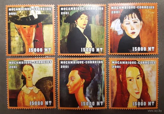 Мозамбик. 2001 год. Живопись. Амадео Модильяни (6 марок)