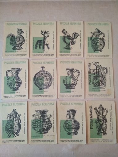 Спичечные этикетки ф.Пролетарское знамя. Русская керамика. 1967 год