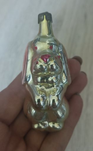 Елочные игрушки, стекло, собака