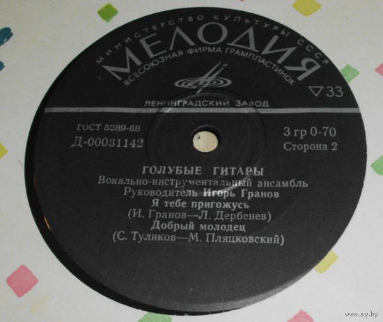 Голубые Гитары, О Чём Плачут Гитары, МИНЬОН 1971