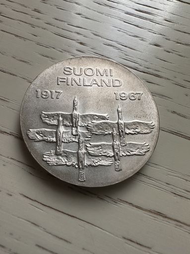 Финляндия. Suomi. 50 лет Независимости. 10 марок 1967 год