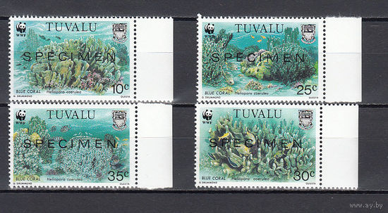 Морская фауна. Тувалу. 1992. 4 марки (SPECIMEN). Michel N 638-641 (14,0 е)