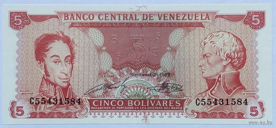 5 боливаров 1989 Венесуэла