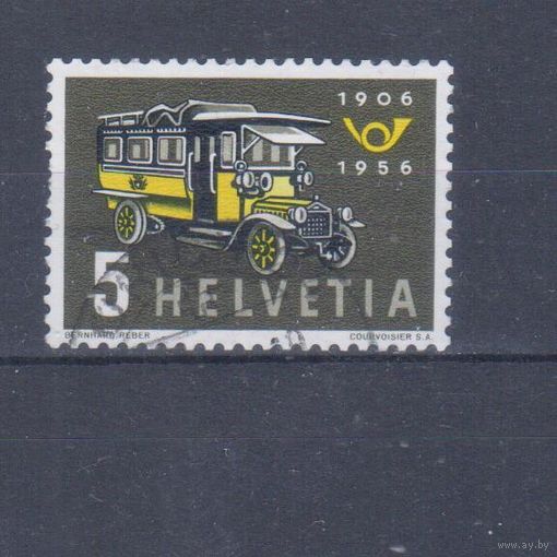 [1754] Швейцария 1956. Почта.Автомобиль. Гашеная марка.