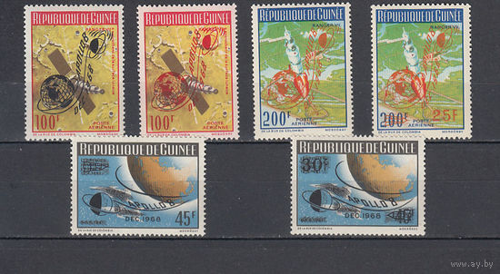 Космос. Гвинея. 1969. 6 марок с надпечатками. Michel N 522-531 (8,0 е)