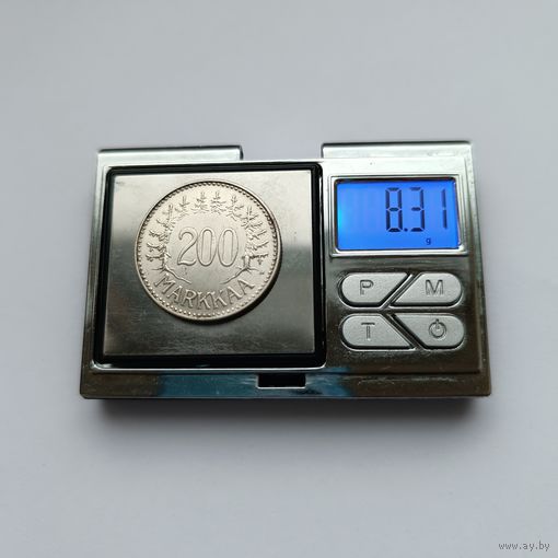 200 марок Финляндия 1957 года. Серебро 500. Монета не чищена. 645