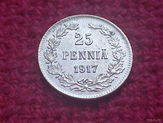 25 пенни 1917 г. Корона. Раскол штемпеля.