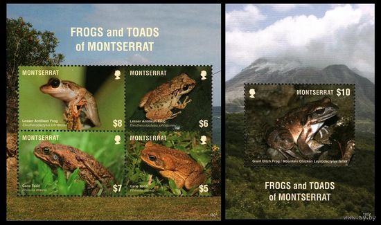 2018 Монтсеррат 1870-1873KL+1874/B187 Рептилии - Лягушки 32,00 евро