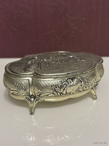 Шикарная старинная шкатулка, металл, Европа, много лотов с рубля