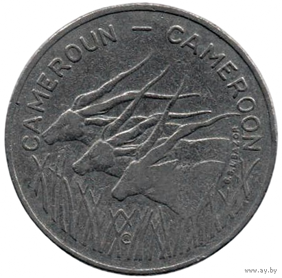 РЕСПУБЛИКА КАМЕРУН. 100 ФРАНКОВ 1983. ФАУНА.  АНТИЛОПЫ. НЕЧАСТАЯ
