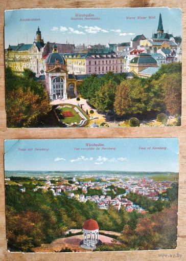 Импортная открытка. Виды г. Висбаден (Wiesbaden). Чистая. 2 шт. Цена за 1.