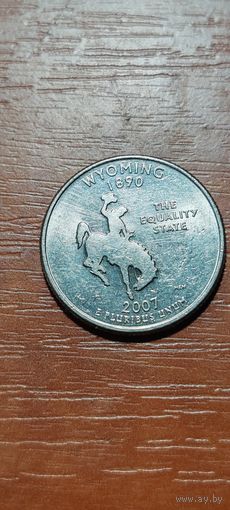 США Штаты и территории 25 центов (квотер) Вайоминг 2007