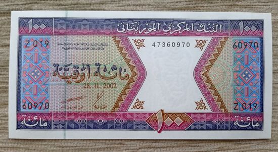 Werty71 Мавритания 100 угий 2002 UNC банкнота