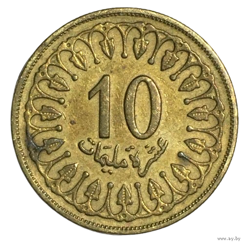 Тунис 10 миллимов, 1960