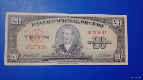 Куба 20 песо 1958