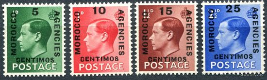 1936 Великобритания ** надпечатка Марокко, испанская валюта, серия 4 марки (SG 160-163), Король Эдуард VIII (Edward VIII) cын Георга V