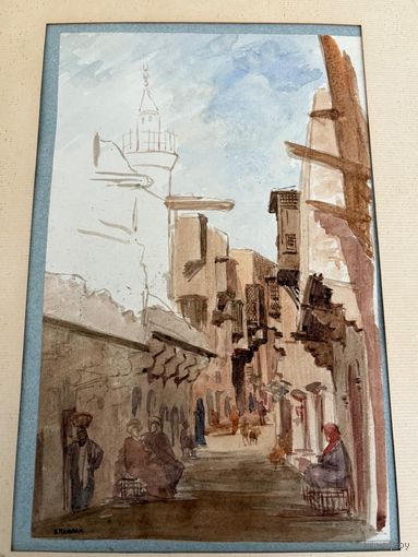 Константин Егорович Маковский (1839–1915)  Редкая двусторонняя акварель на бумаге XIX век