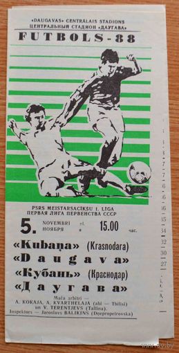Даугава Рига - Кубань Краснодар      1988 год