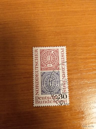 1968 ФРГ Германия 100 летние Северогерманскому почтовому союзу выпускалась одиночкой (4-14)