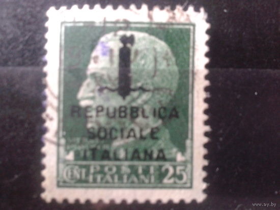 Италия 1944 Король Виктор-Эммануил 3, Надпечатка