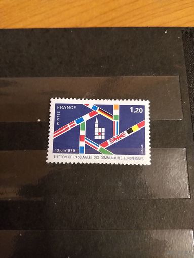 1979 Франция чистая клей MNH** флаги Евросоюза выпускалась одиночкой (4-5)