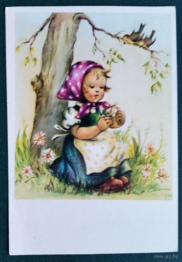 Девочка с улиткой. Болгария. 1960 г. Чистая.