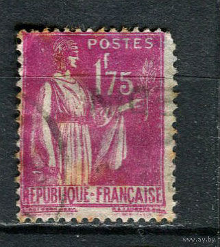 Франция - 1932/1933 - Аллегория Свободы 1,75Fr - (есть тонкое место) - [Mi.283] - 1 марка. Гашеная.  (Лот 86Fi)-T25P15