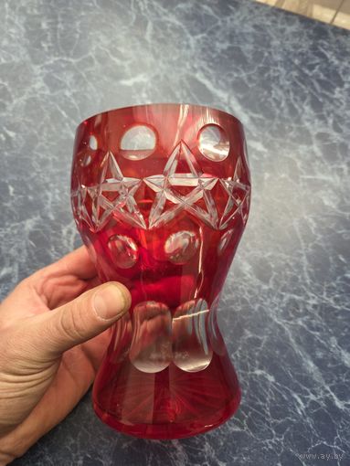 Винтажная ваза, цветное стекло.