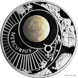 Торги. Серебро. Меркурий . 10 рублей , Solar System . Сонечная сістэма , Солнечная Система , Меркурий ,  2012 год .