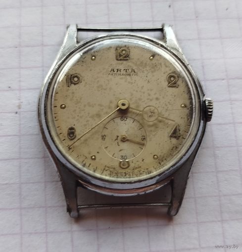 Часы ARТА antimagnetic . Винтаж. Швеция. В ремонт.