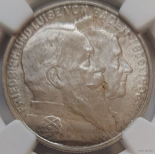 2 марки 1906 Баден NGC MS-64