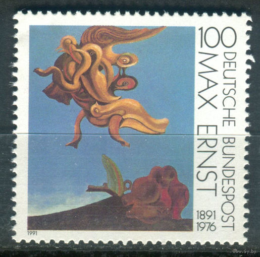 Германия - 1991г. - Картина. Макс Эрнст - полная серия, MNH с небольшой вмятинкой сверху на перфорации [Mi 1569] - 1 марка