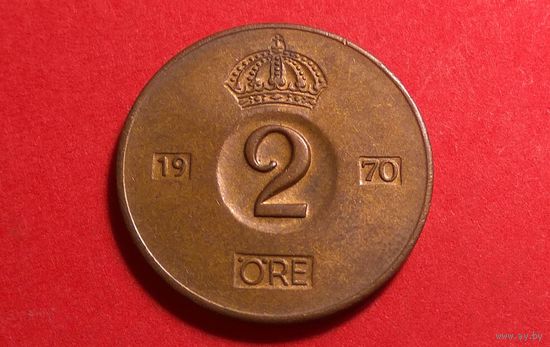 2 эре (оре) 1970. Швеция. Хорошая.