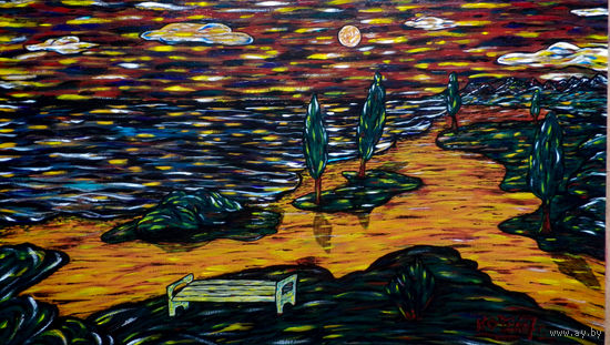 Где-то у моря , акрил, 2007, Котов Олег