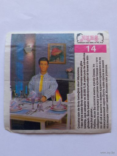 Вкладыш от жвачки Sindy Akas Синди номер 14