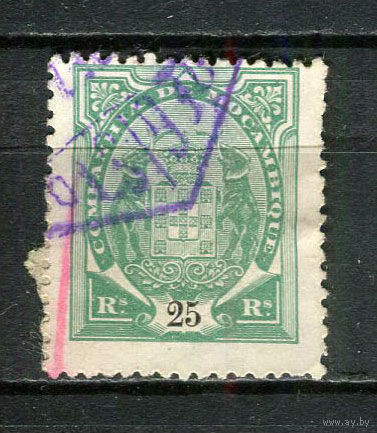 Португальские колонии - Мозамбик (Comp de Mocambique) - 1895 - Слоны с гербом 25R - [Mi.16B] - 1 марка. Гашеная.  (Лот 20HZ)-TG3P46