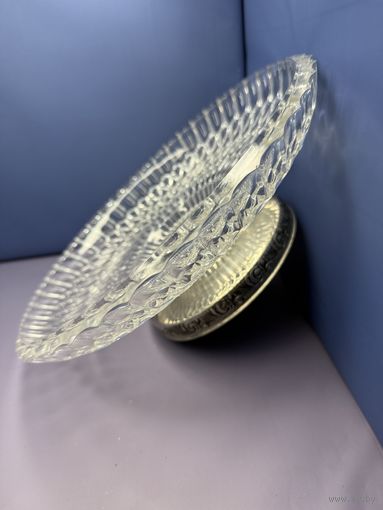 Фруктовница,Блюдо хрусталь,мельхиор. СССР