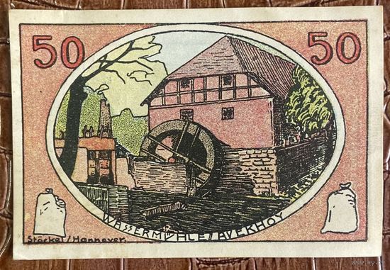 Нотгельд 50 пфеннигов 1921 год. Нойштадте-на-Рюбенберге,. Веймарская республика