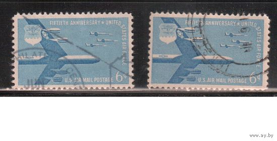 США-1957, (Мих.717), гаш. , Авиация, Самолет (одиночка) ,цена за 1 м на выбор