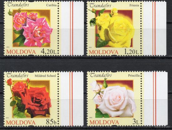 Молдова 2012. Флора розы 4 марки (460)