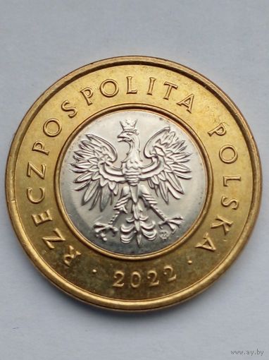 Польша.2 злотых 2022 г.UNC.