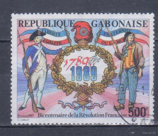[131] Габон 1989. 200-летие Французской революции.Униформа. Одиночный выпуск.Гашеная марка. Кат.гаш.4,2 е.