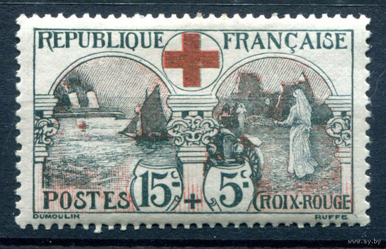 Франция (Республика) - 1918г. - Красный Крест. Корабли - 1 марка - полная серия, MH [Mi 136]. #1-Fr-1-A-1